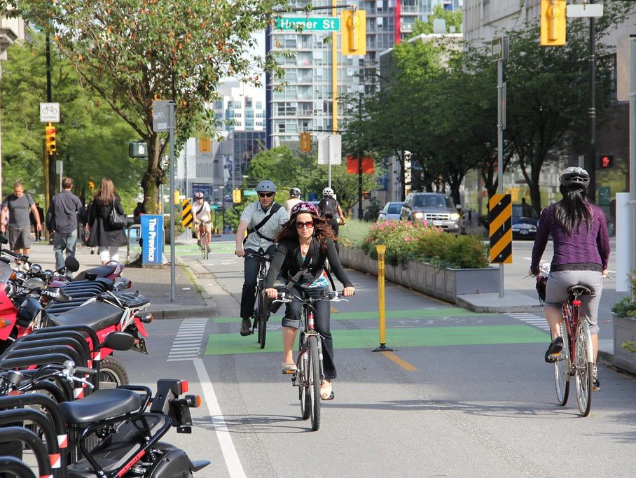 Rush Hour on the Dunsmuir Separated Bike Lane